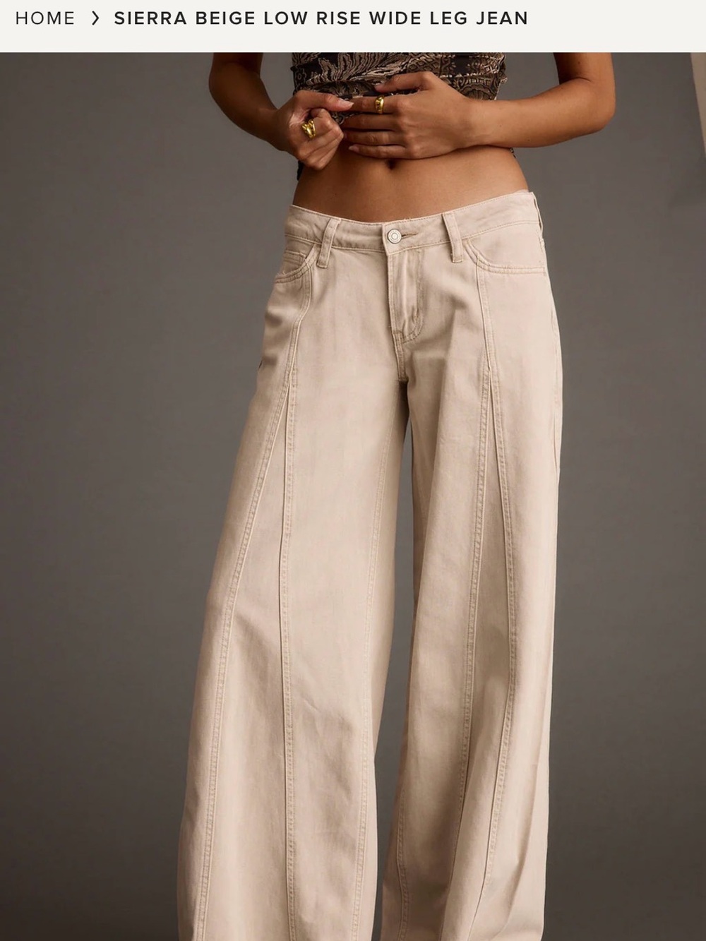 12th Tribe Cream/Tan Casual Pants - Picture 3 of 6